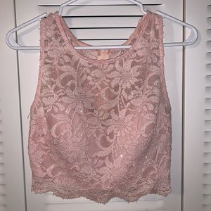 2 Piece Ball Gown (lace top and black skirt)